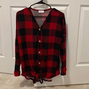 Brand new pink lily plaid shirt